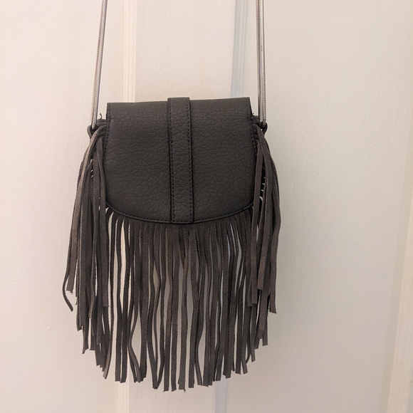 Fringe Mini Bag - Grey -Crossbody. - Picture 2 of 11